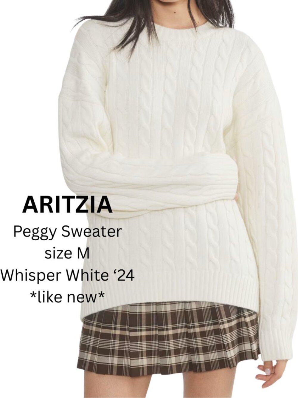 ARITZIA Peggy Sweater Size M *like new* Whisper White comfy oversized fit